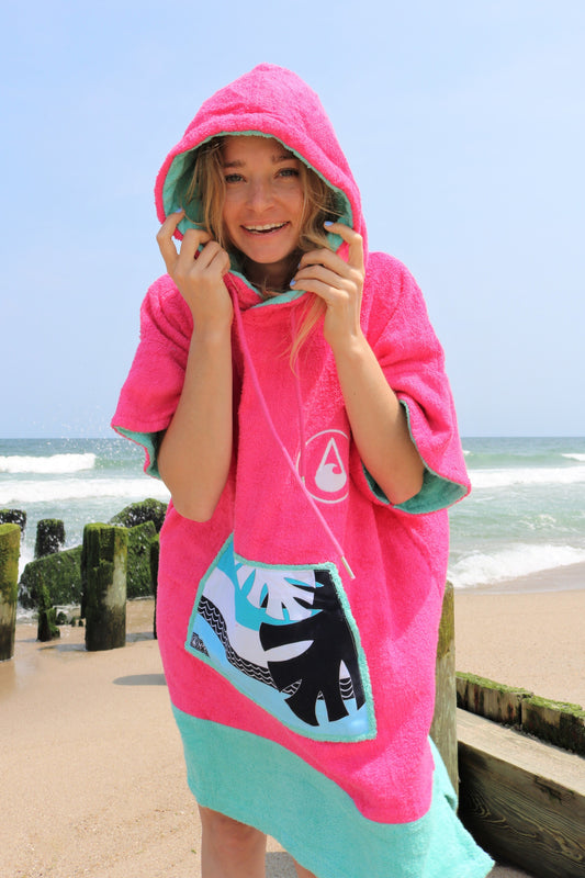 Wave Style Poncho PINK WAVE