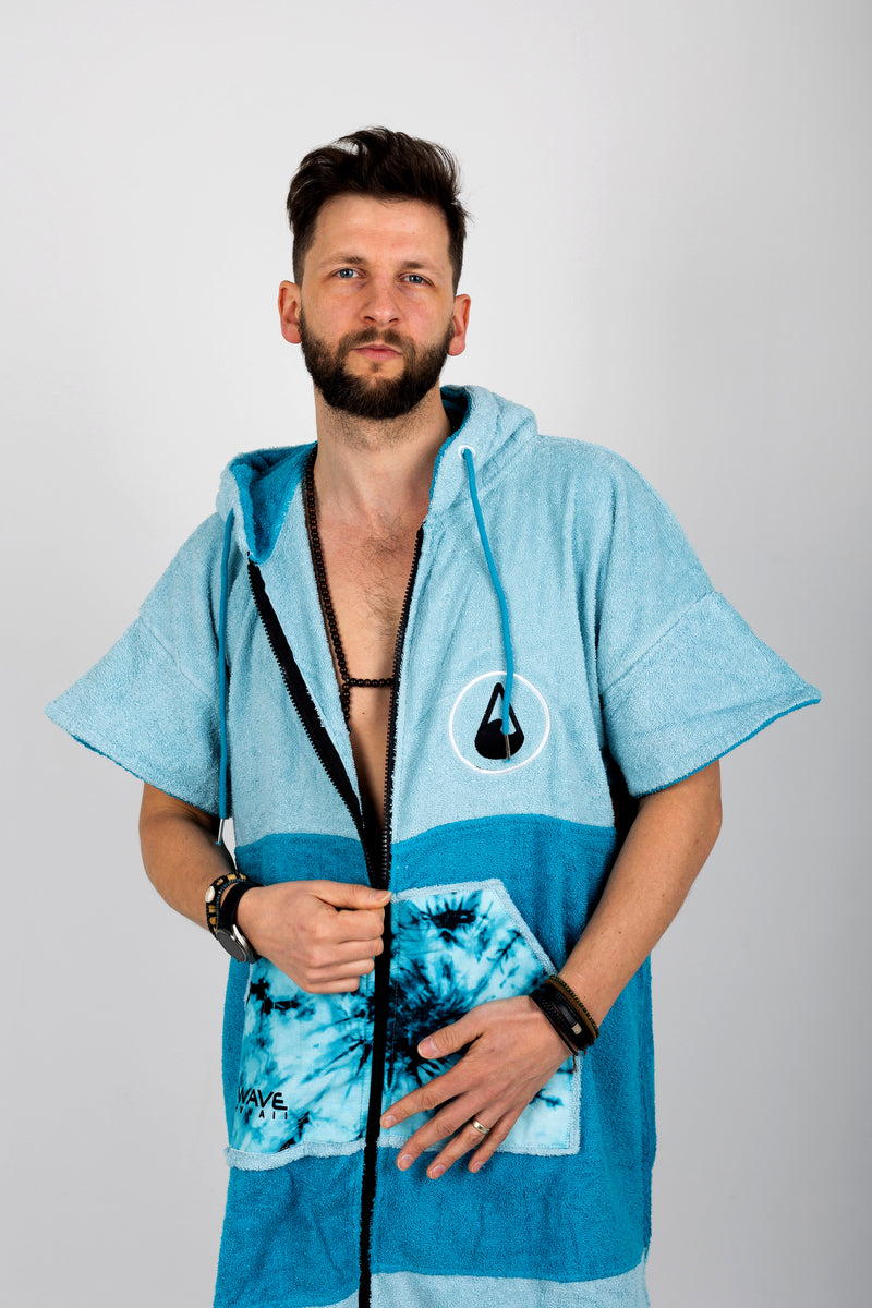 Wave Zip Poncho FLIGHT Front View Zip Mens Poncho